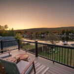 Sunset over mountains from upper deck Sunset over mountains from upper deck