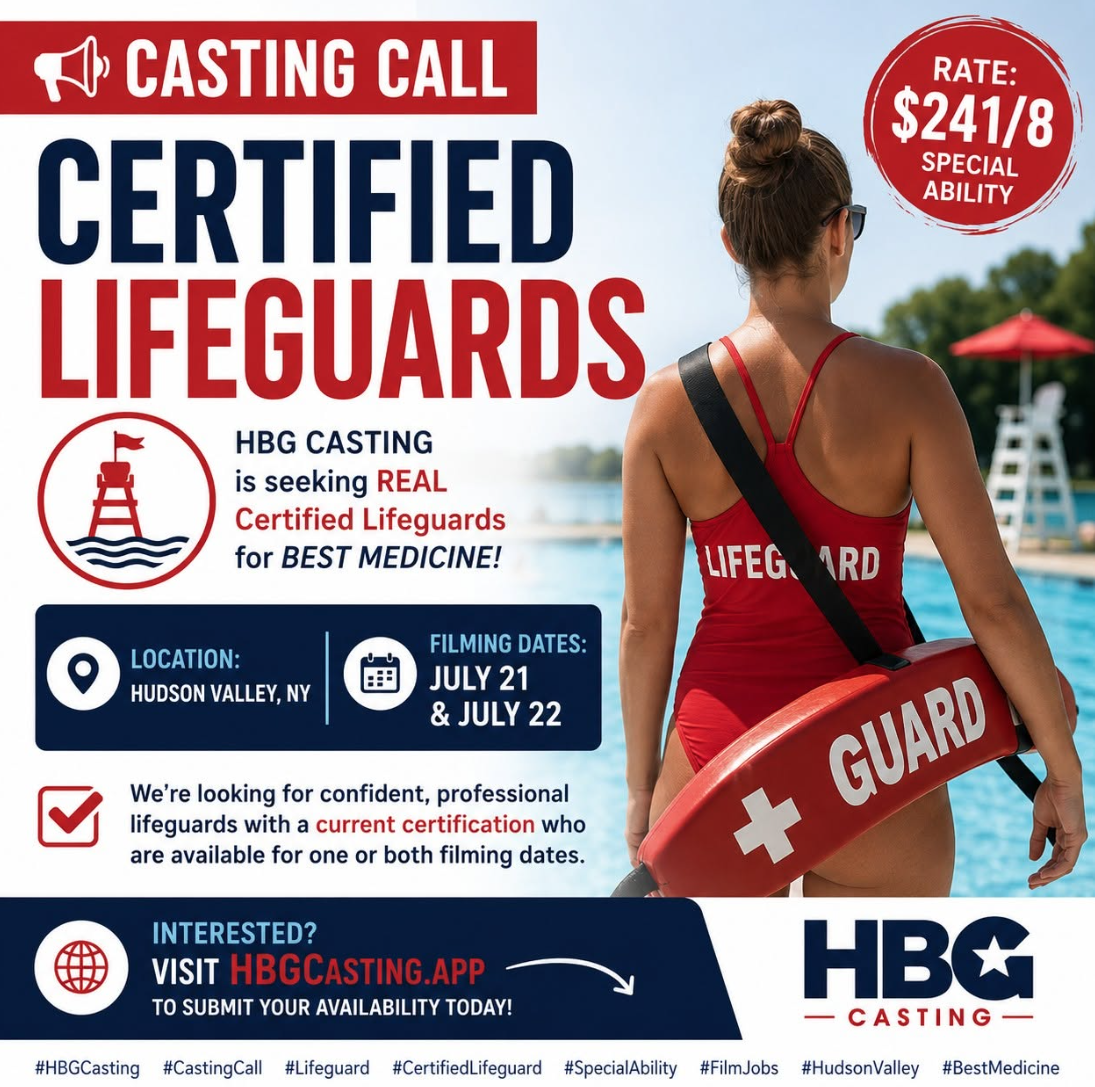 Certified Lifeguards Casting Call in Cornwall, New York